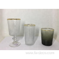 gold rim beer wine tasting glass